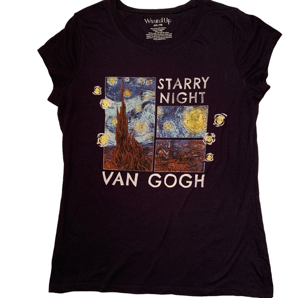 Van Gogh Graphic Tee Shirt Womens XXL Starry Night art pullover